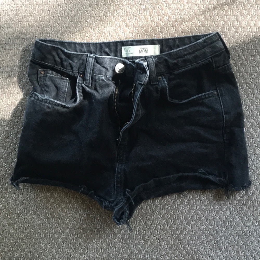 Topshop Moto black jean shorts